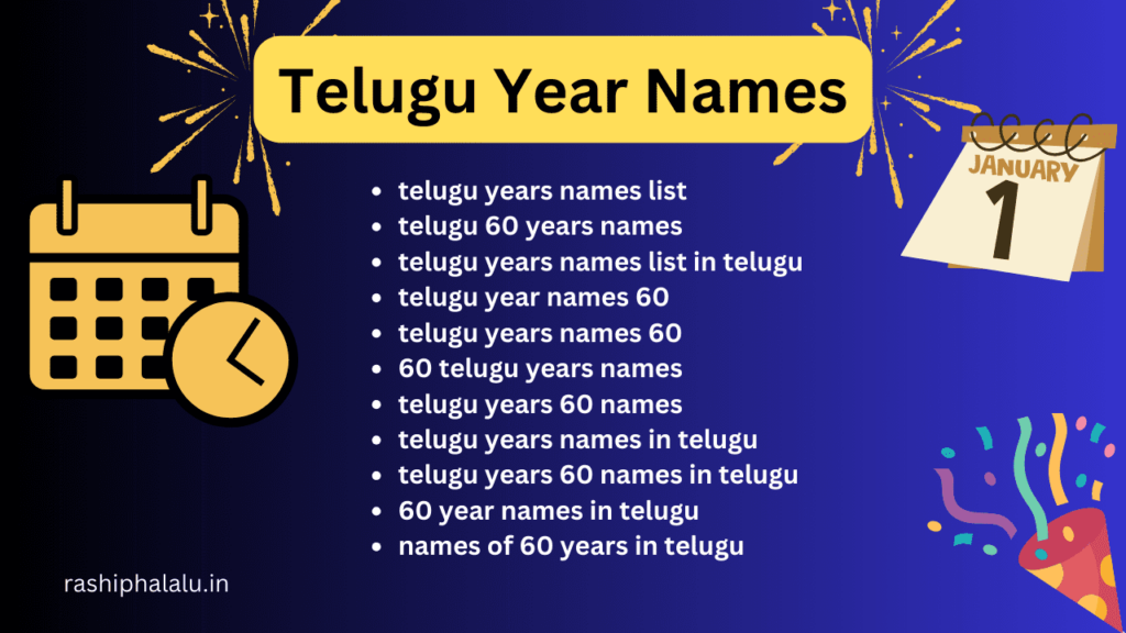 Telugu Year Names, తెలుగు సంవత్సరాలు, Telugu Samvatsaralu